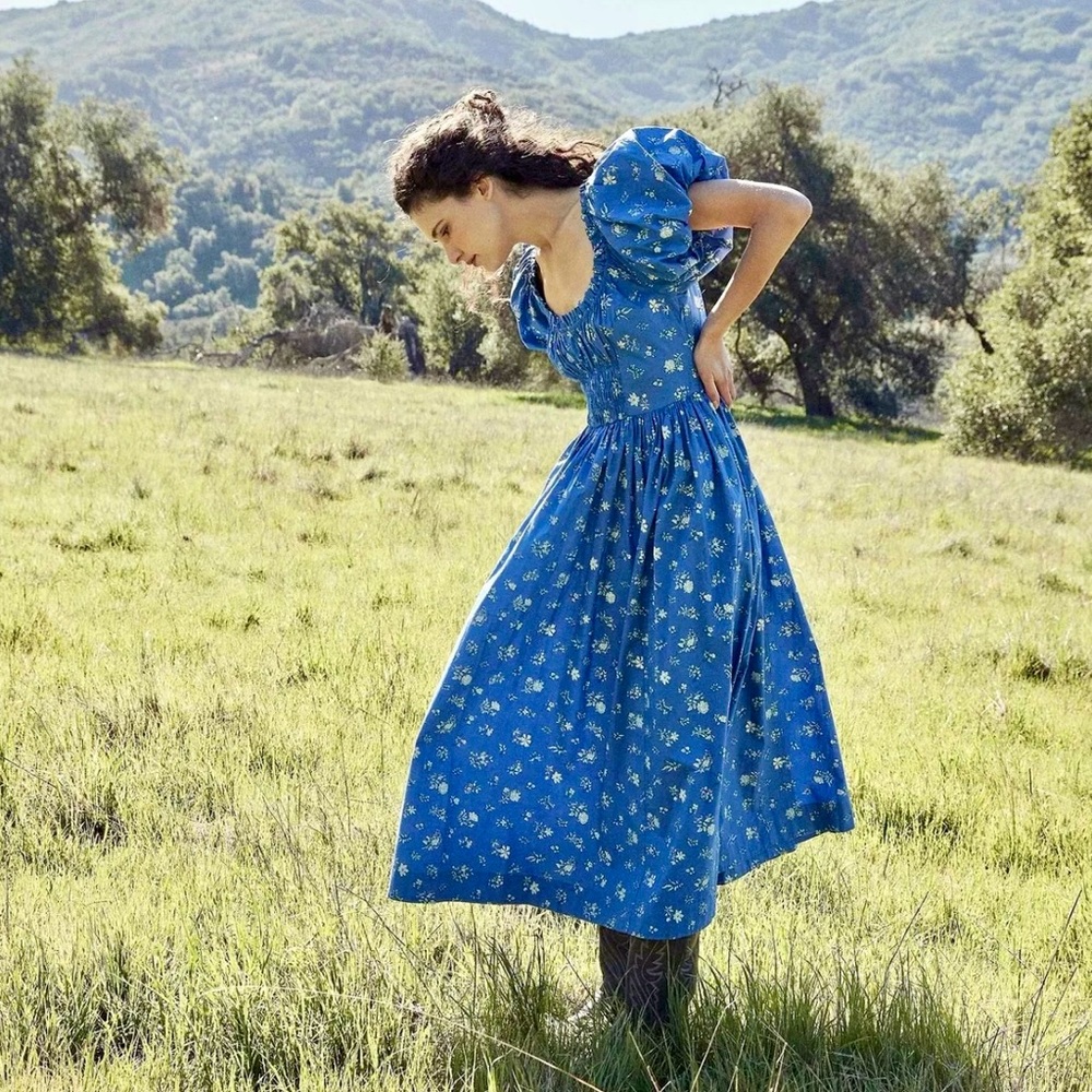 💙 Doen Deia Dress in Blue Bouton de Rose 💙